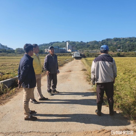 7.법성면, 벼 베기 현장 방문.jpg