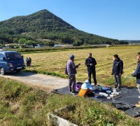 불갑면, 벼 수확 영농 현장방문 농민 격려