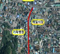 농협중앙회~학정교차로 인도정비 구간 주·정차 위반 CCTV 단속 실시