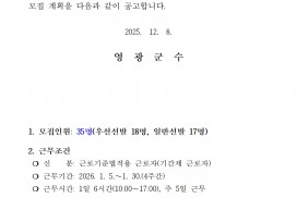 2026년 동계 사회초년생 청년인턴제 모집 공고