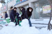 영광군 공무원 관내 주요 시가지 제설작업 총력