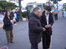 장세일 군수, 수능날 영광 수험생 응원 위해 현장 찾아